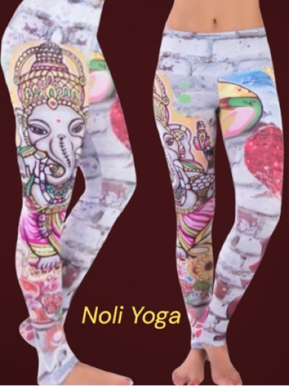 Noli Yoga Graffiti Art Ganesh Leggings-